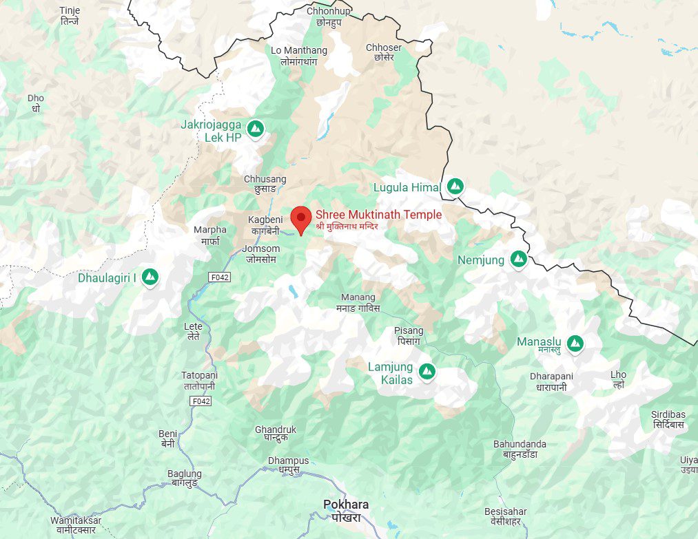 Muktinath Temple In Map Of Nepal Boundless Adventure